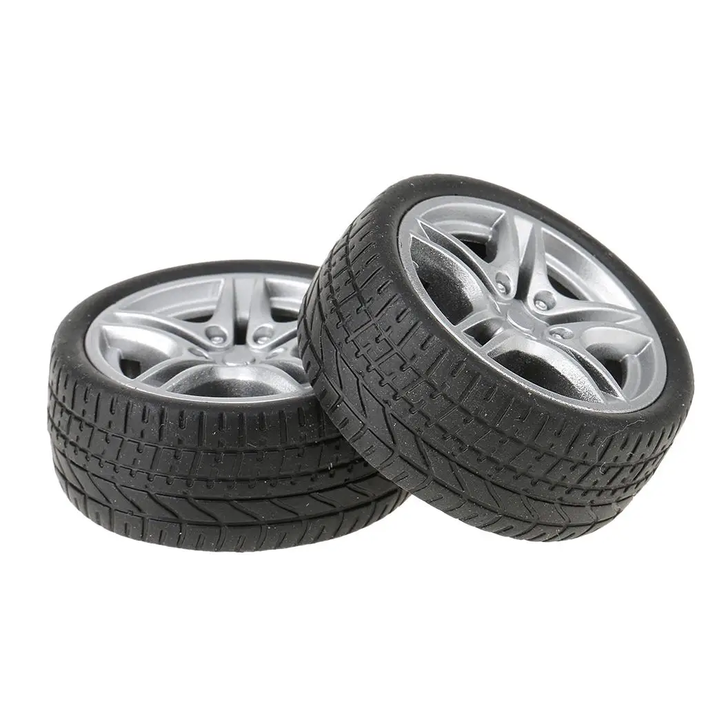 

2pcs 40/48mm Toy Wheels Flat Tyres DIY Car Spare Parts for Model Making