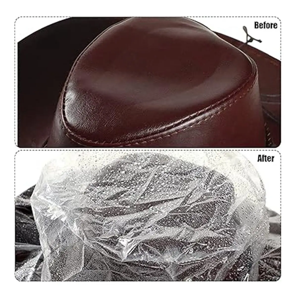 AA83 10pcs Cowboy Hat Rain Covers Plastic Hat Waterproof Cover for Dust Unisex Travel Cowboy Hat Storage