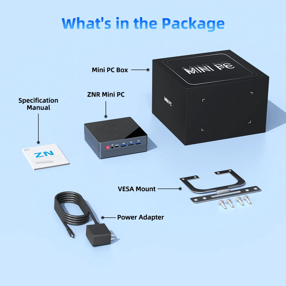 Texhoo MINI PC AMD Ryzen7 4800H 4.2GHz 2xLAN 16G DDR4 512GB SSD Pcle3.0 WIFI6 BT5.2 Triple Display Desktop Computer for Office 