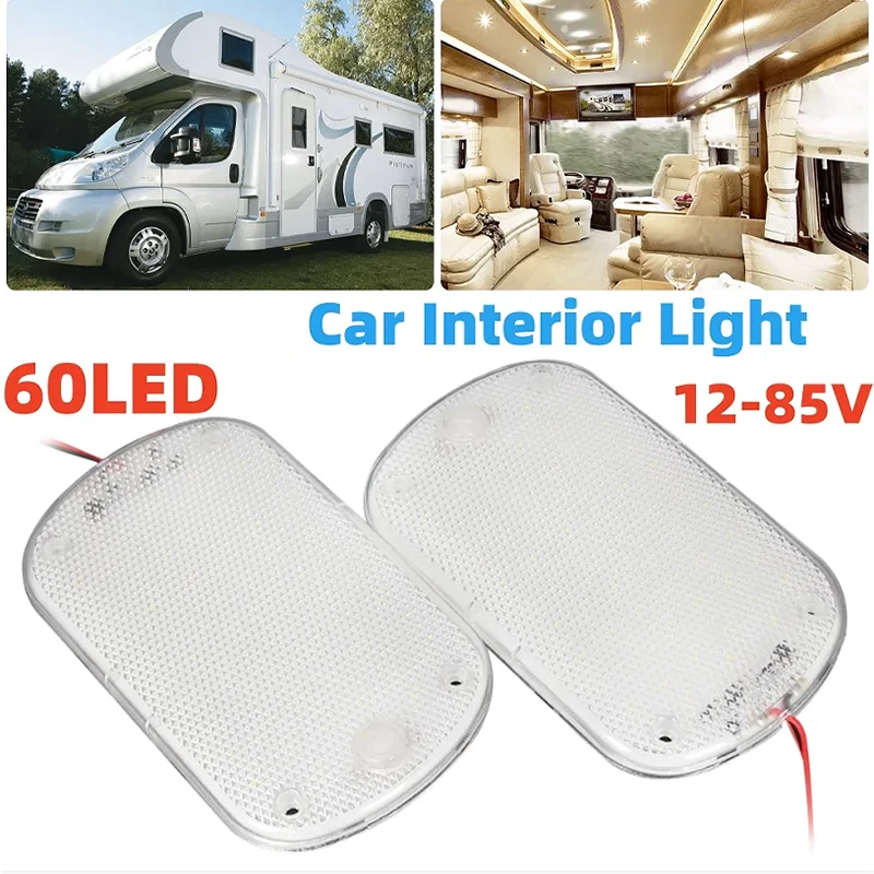 

Car Interior Light 12V-85V 60 Led Light Strip Dome Lights Reading Ceiling Lamp with Switch For RV Truck Car Accessories
