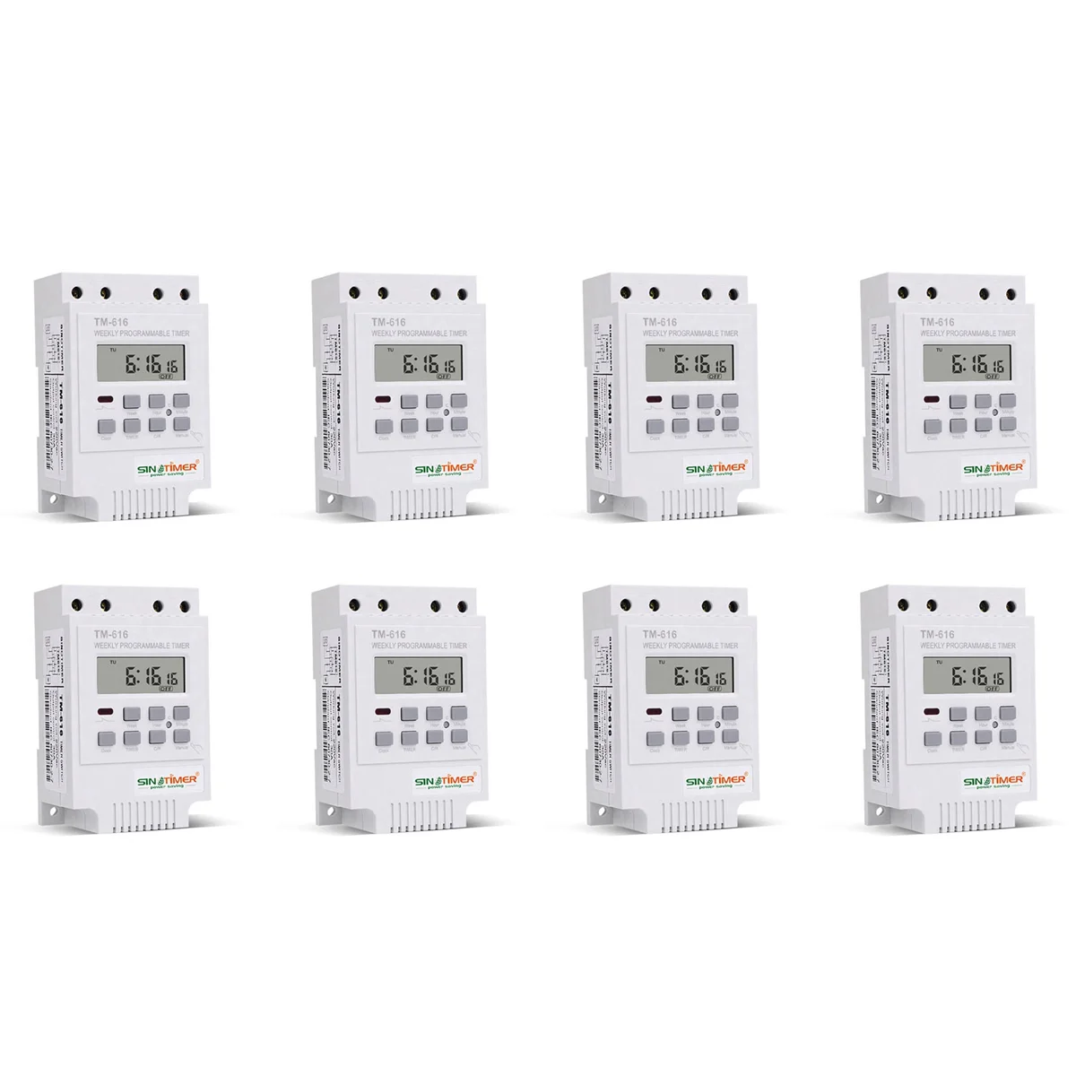 

8X TM616W-2 30A 220V Electronic Weekly Programmable Digital Time Switch Relay Control Din Rail Moun