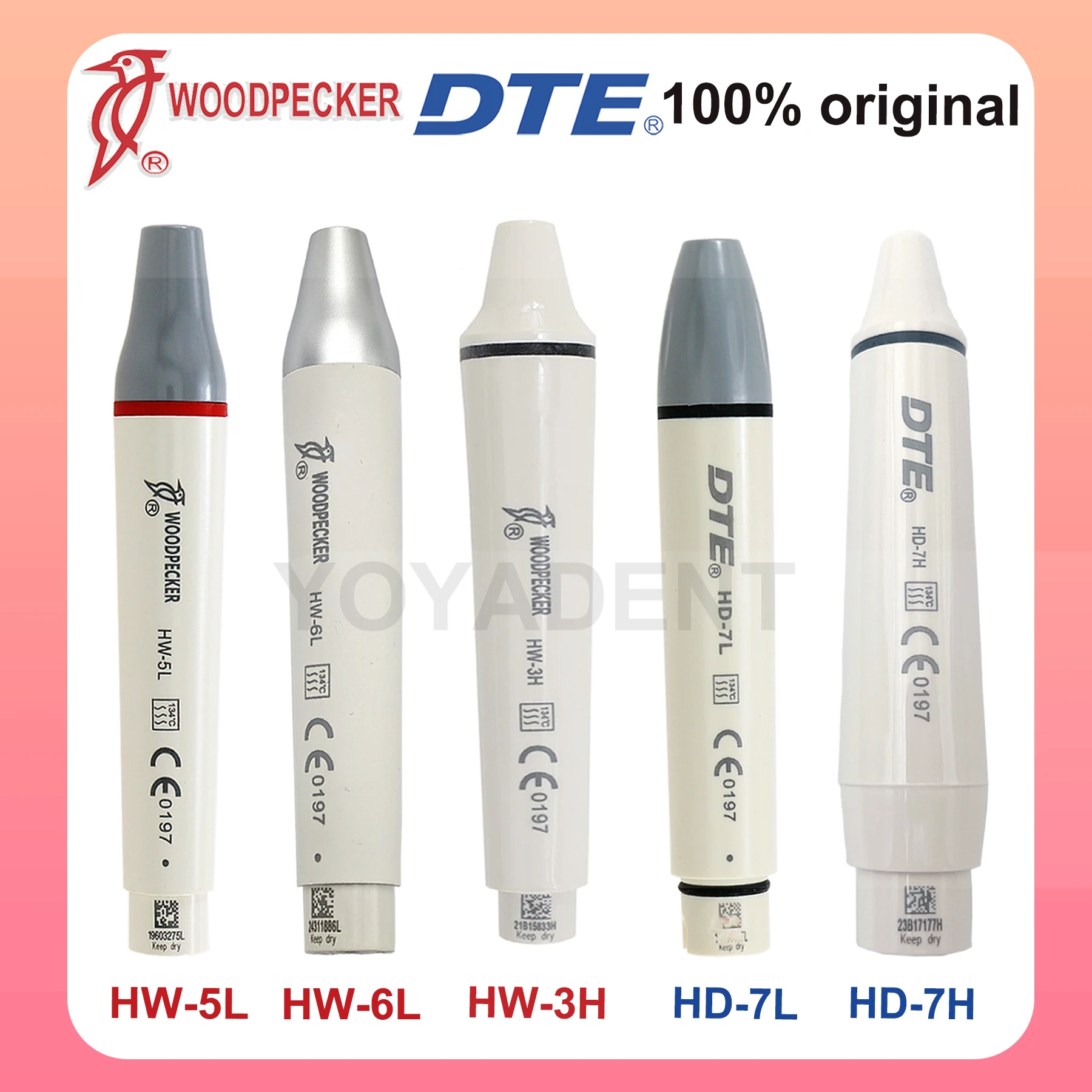 

Woodpecker DTE Handpiece Dental Ultrasonic Piezo Scaler Handpiece With LED Fit EMS UDS NSK SATELEC 135° Sterilized Dentist Tool
