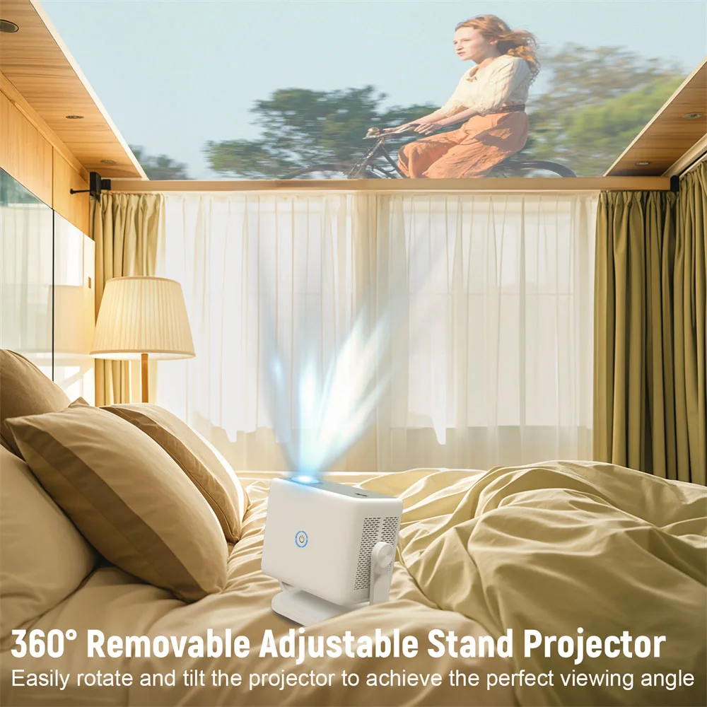 L018 Proiettore portatile 650 ANSI Supporto 4K HD 1080P Android11 Bluetooth 5.2 Dual WiFi 6 per Cinema Proiettore esterno