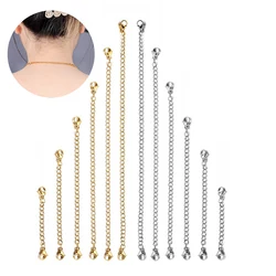 Wholesale 10pcs/lot 2.5/5/7.5/10/12.5/15cm Stainless Steel Necklace Bracelet Gold Extender Chain Set for DIY Jewelry Making