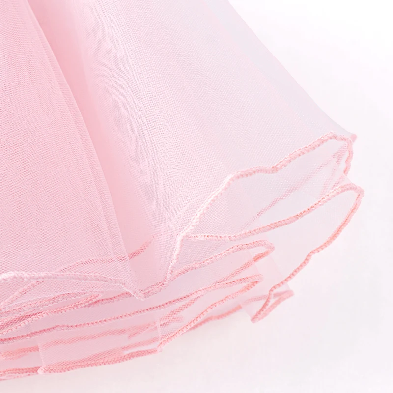 여아용 발레 투투 스커트, 부드러운 원사 얇은 명주 그물 스커트, 흰색 탄성 발레 레오타드 스커트, 푹신한 4 겹 핑크