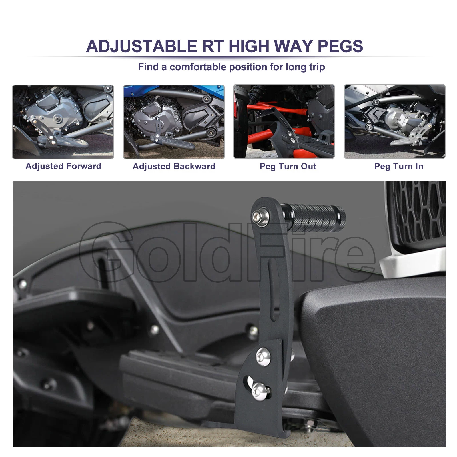 Motorcycle Floor Board Highway Road Pegs Adjustable FootRest Extensions Mounts Footpegs For Can Am Spyder RT Factory Floorboard