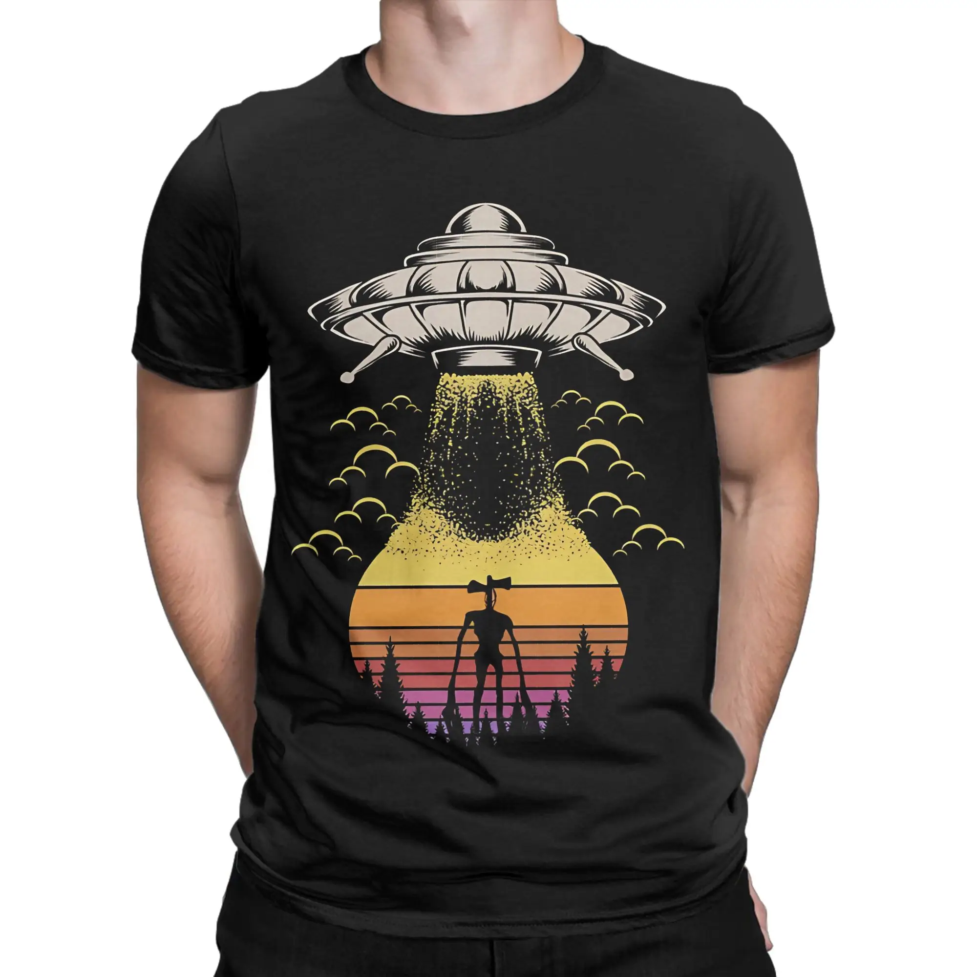 Men Women Siren Head Space Alien UFO T Shirt  Cotton Tops Awesome Short Sleeve Round Collar Tees New Arrival T-Shirts