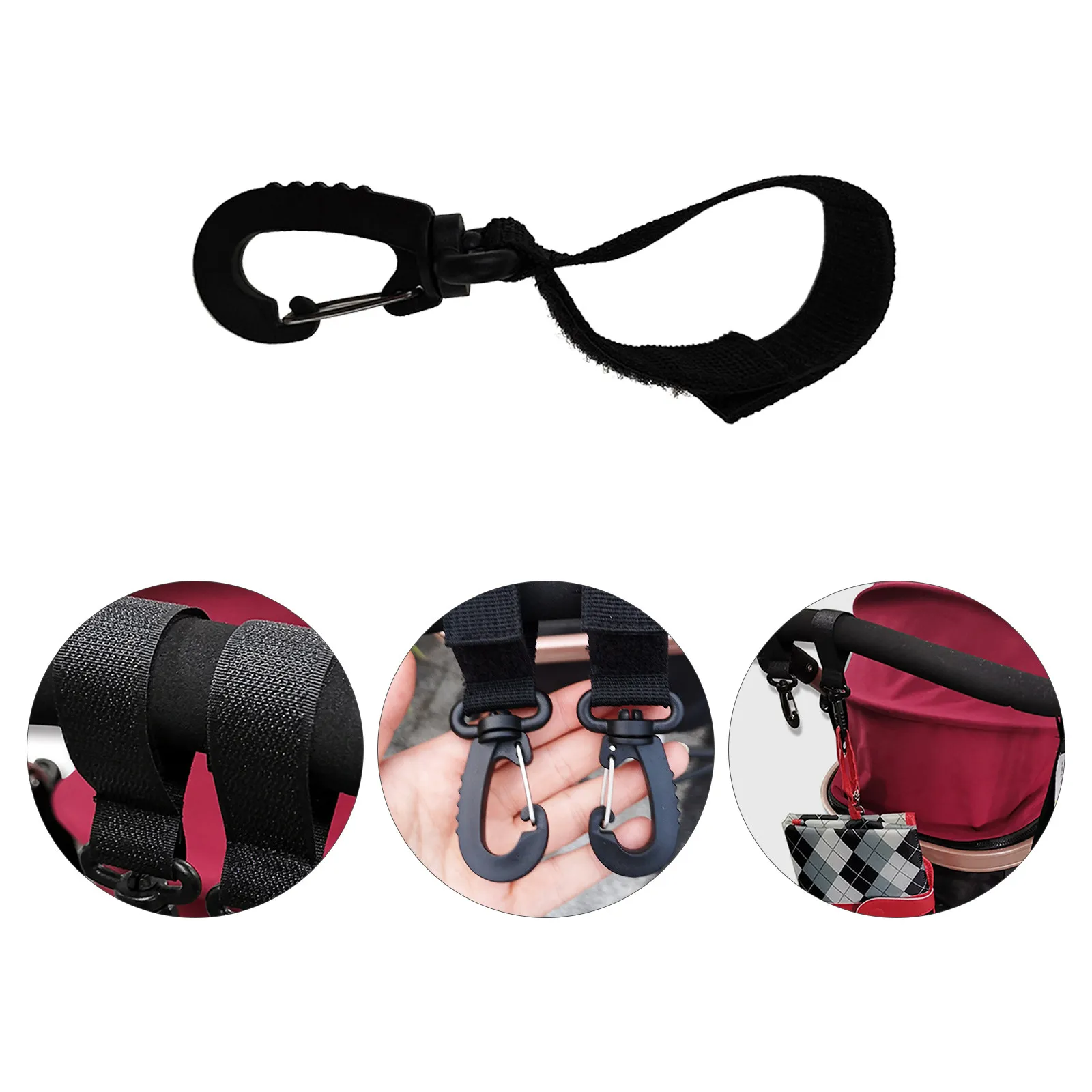 

4Pcs Baby Stroller Hooks Children Hanging Hooks Rotatable Stroller Hangers Bag Hook Clips for Diaper Bag Accessories Organizer