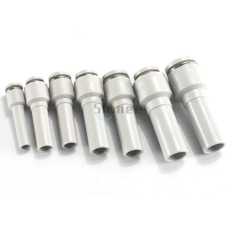 1/5/10/50/100PCS White Black Blue Pneumatic Fittings Plug Push in Reducer through PGJ 6/8/10/12mm Tube To 4/6/8/10 Air Connector