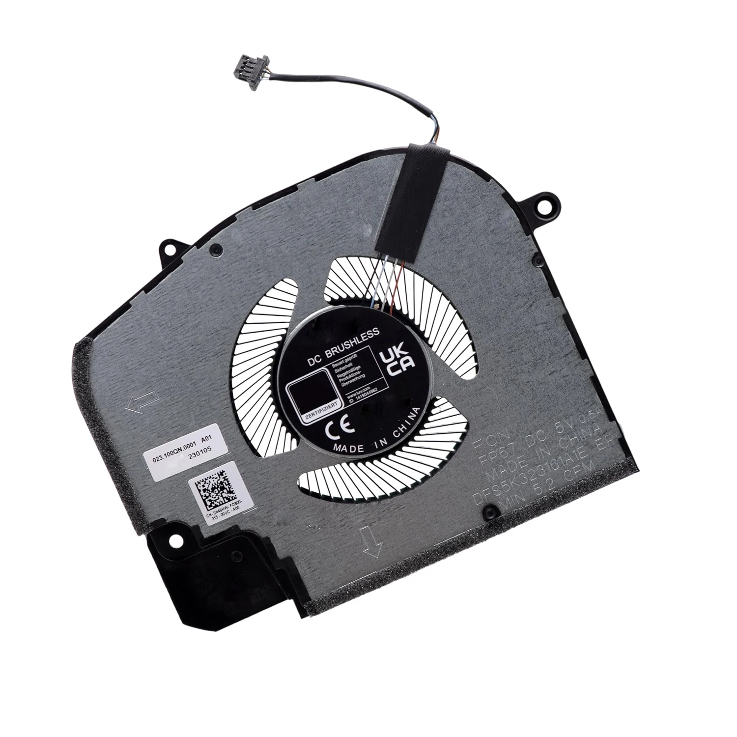GPU Fan For DELL For Inspiron 16 Plus 7620 For Vostro 16 7620 Fit RTX 3050 0N49HW N49HW DFS5K323161A1E FP67 BN9508S5H-002P