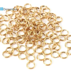 20 PCs Jump Rings 0.5mm 316 Stainless Steel Double Split Jump Rings Findings Round Gold Color 4mm Dia.for DIY Jewelry Making