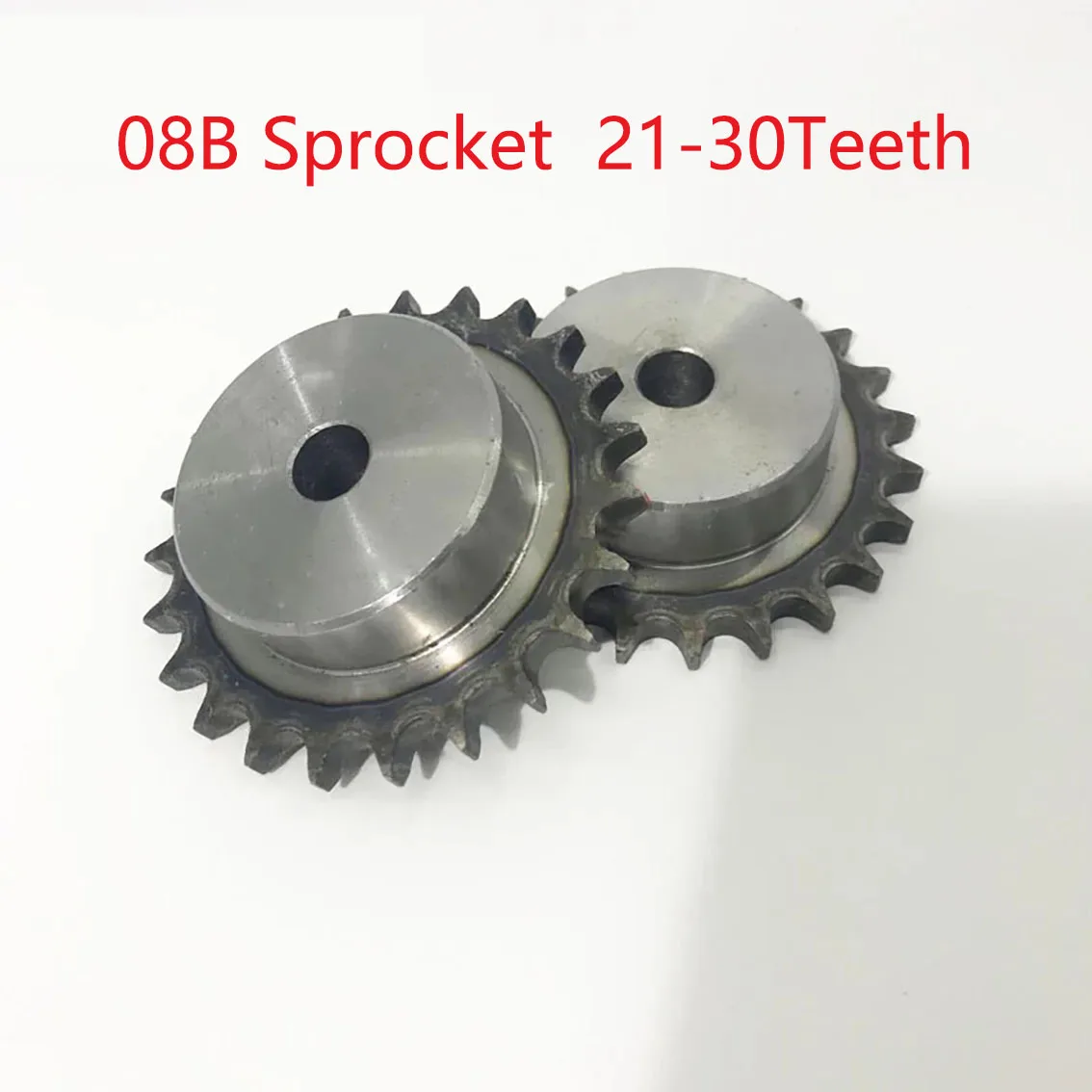 

08B Sprocket Chain Wheel 21/22/23/24/25/26/27/28/29/30-34 Teeth Pitch 12.7mm 45 # Carbon Steel Industrial Cam Drive Chain Wheel