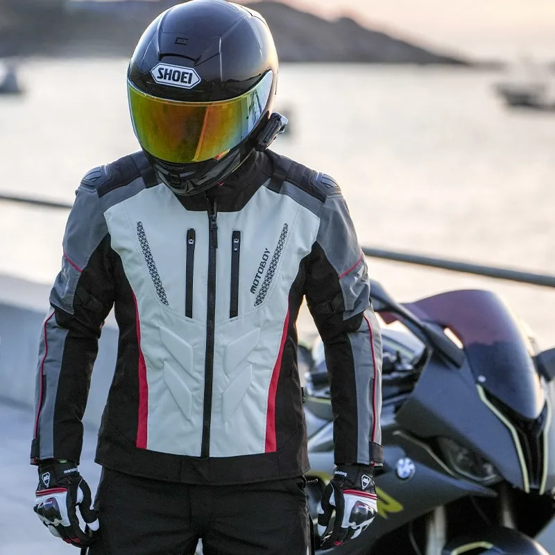 

Motoboy Men's Biker Jacket Suit Winter Waterproof and Drop-proof Warm Motorcycle Jacket Man Jacket Knight Equipment Four Seasons