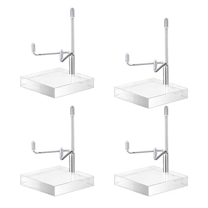 4 Pcs Adjustable Metal Arm Display Stand Easel With Acrylic Base Rock Display Easel Holder Acrylic Easel Silver Easy To Use