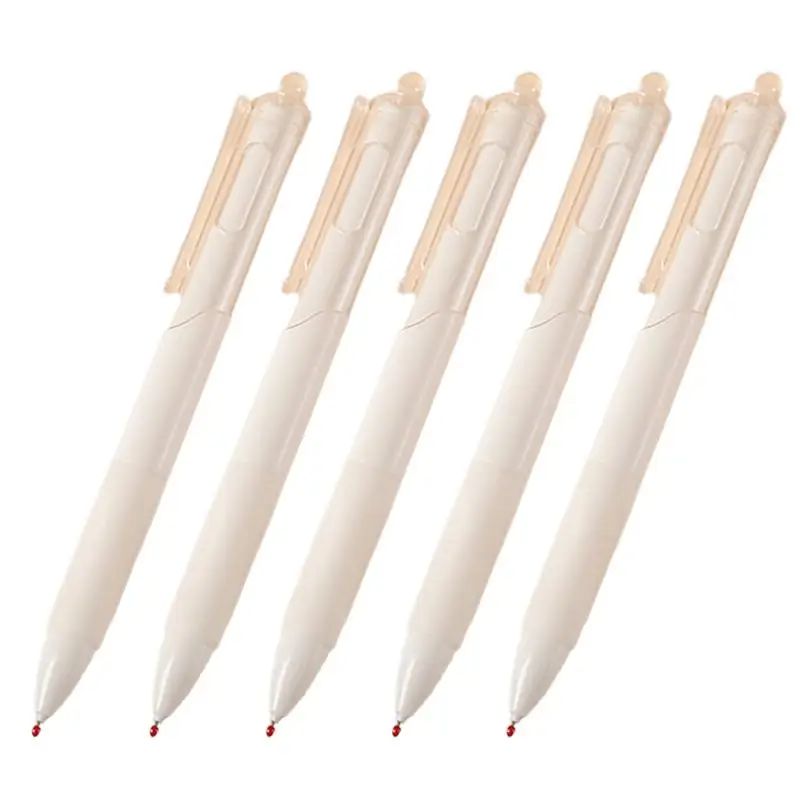 Balpen Zwart 0.5Mm Intrekbare Pennen Balpen Gladde Schrijfpennen 5 Stuks Medium Punt Draagbare Student Studie Pennen
