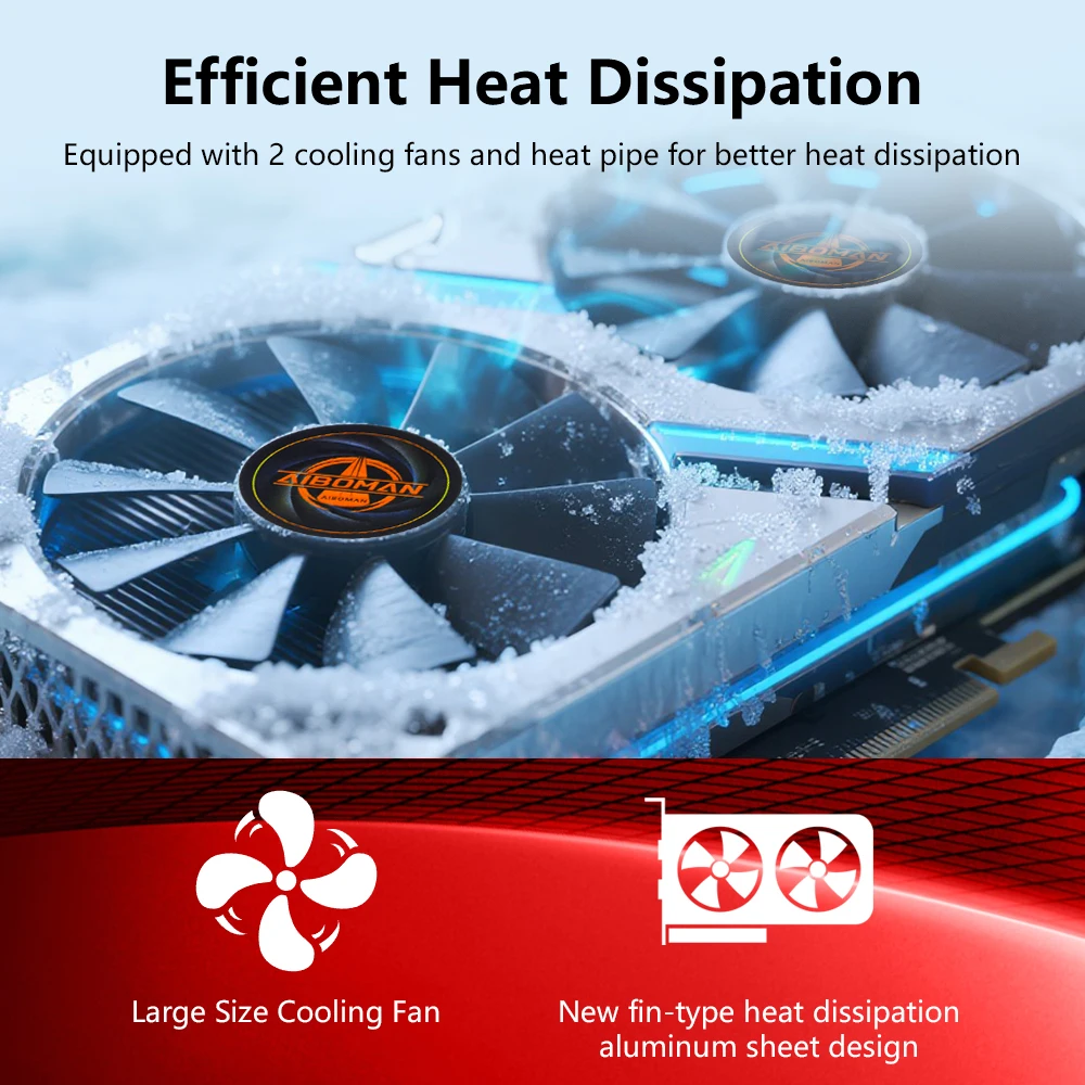 بطاقة فيديو AIBOMAN NVIDIA RTX3060 12GB GDDR6 192bit 3584SP مكون بطاقات فيديو الألعاب #6