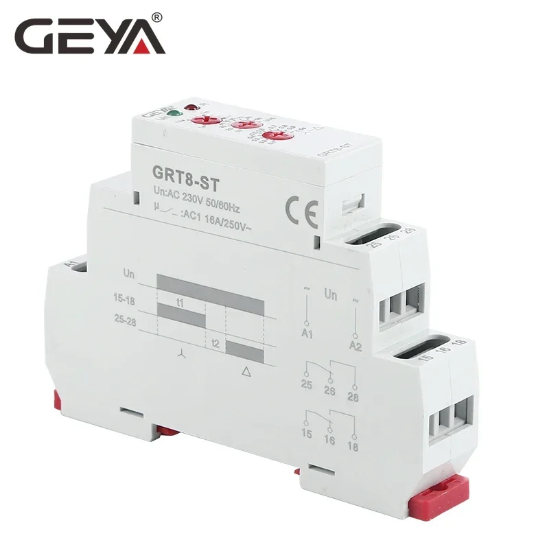 GEYA GRT8-ST Delay on Motor Star Delta Timer Soft starter AC230V 380V~440V AC/DC12V-240V Delta Relay Motor Starter