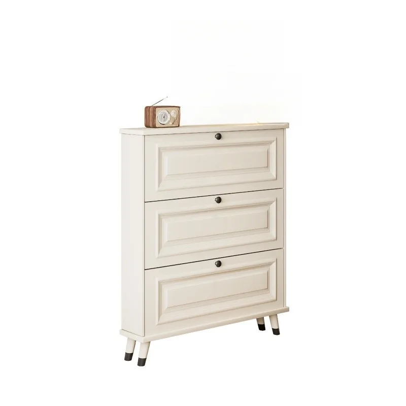 Ultra-thin tipping bucket shoe cabinet at the door of the home