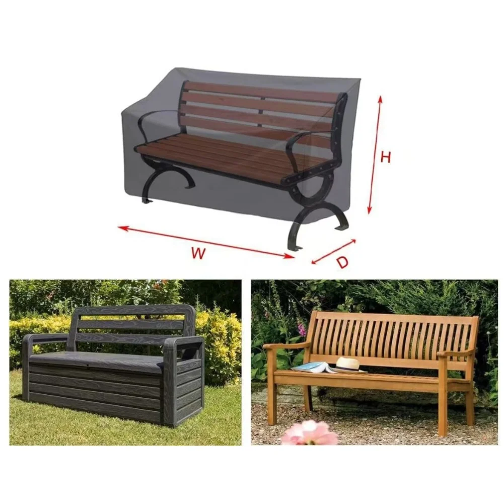 Waterproof Oxford Fabric Outdoor Garden Bench Cover For 2/3/4 Seater Outdoor Furniture Protective Covers  Storage Cover