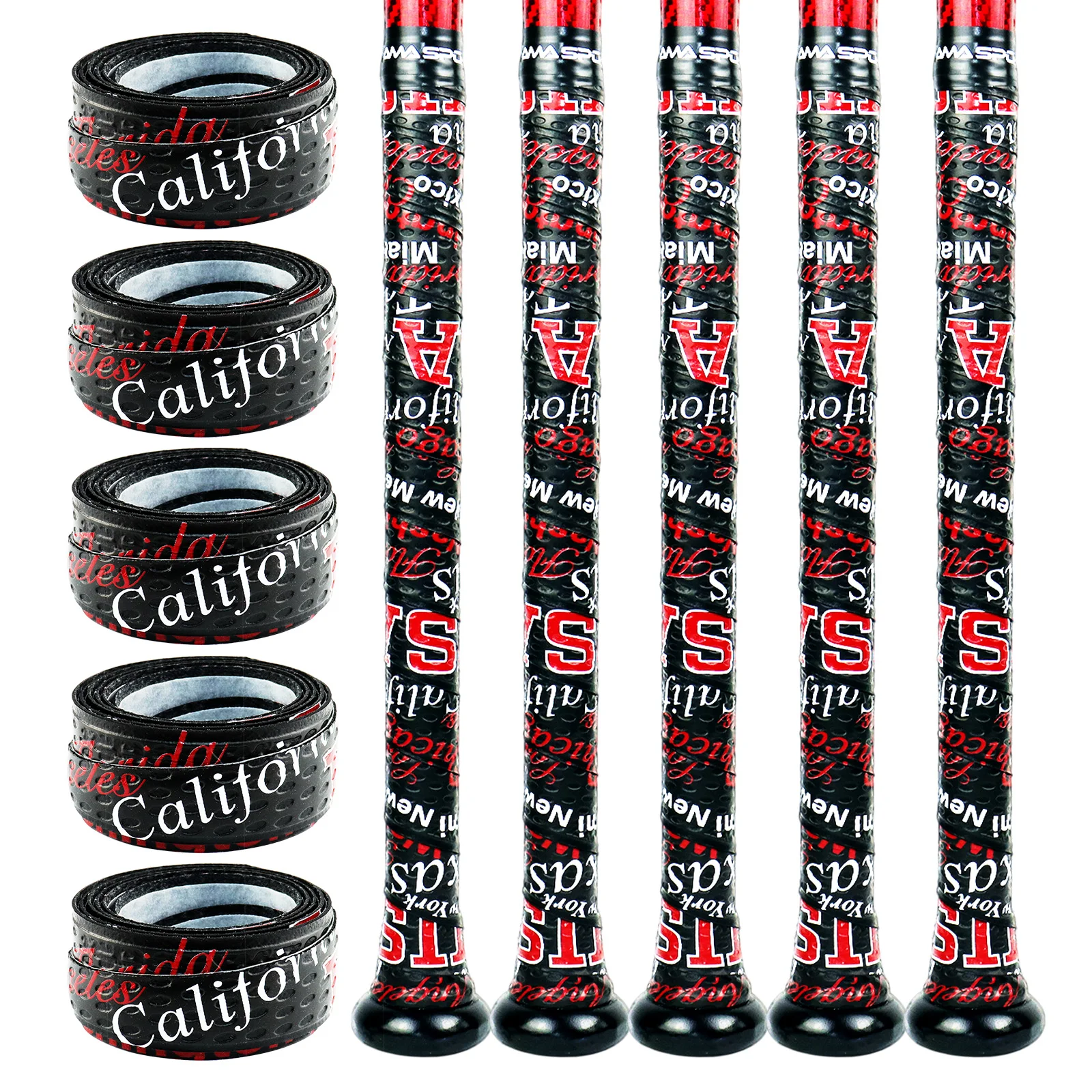 AMASPORT Baseball Bat Grip Tapes Anti-Slip 5pcs Random Color Overgrips Softball Baseball Accessories Sweatband Grip Tape