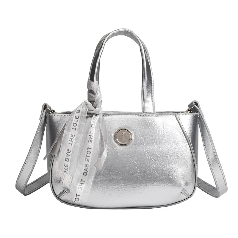 

Crossbody Bag for Women PU Leather Shoulder Bags Luxury Designer Silver Handbag Fashion Female Messenger Small Square Purses