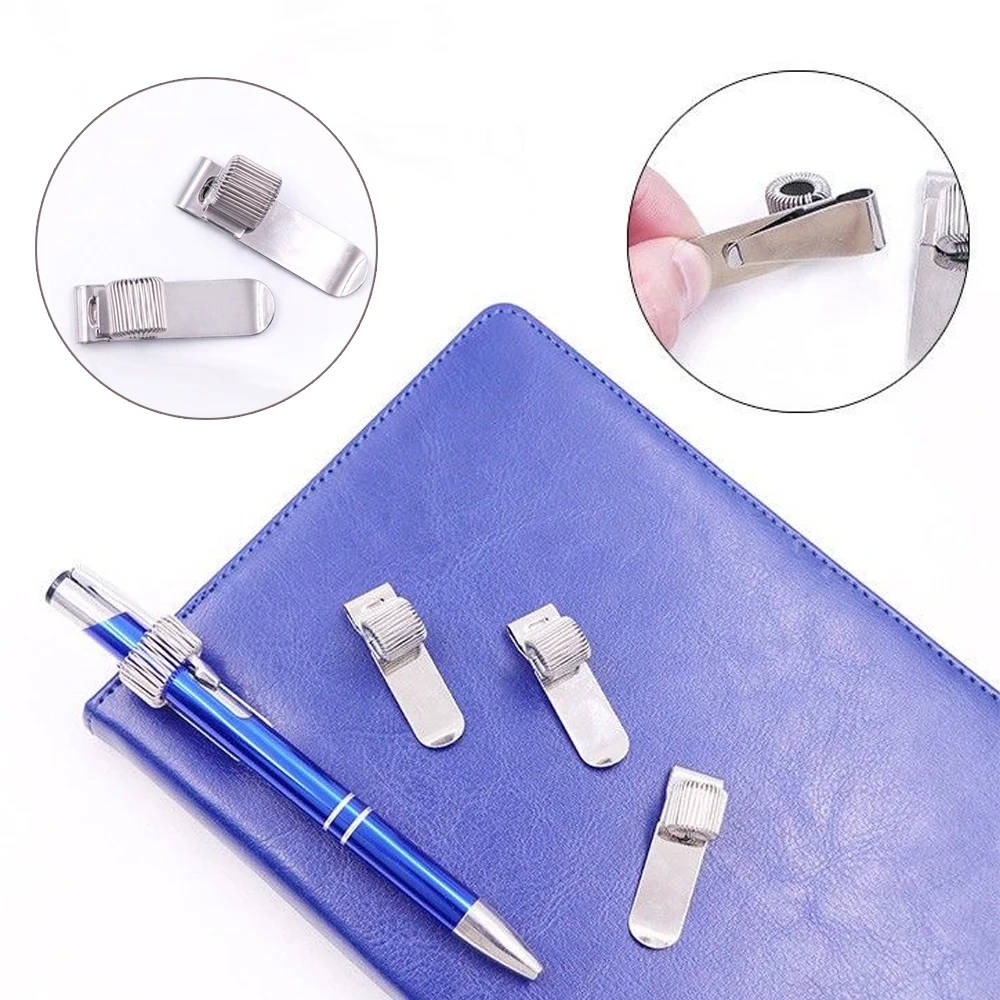 1Pcs Single Hole Metal Spring Pen Holder With Pocket Clip Horizontal/Vertical Version Portable Doctors Nurse Uniform Pen Holder