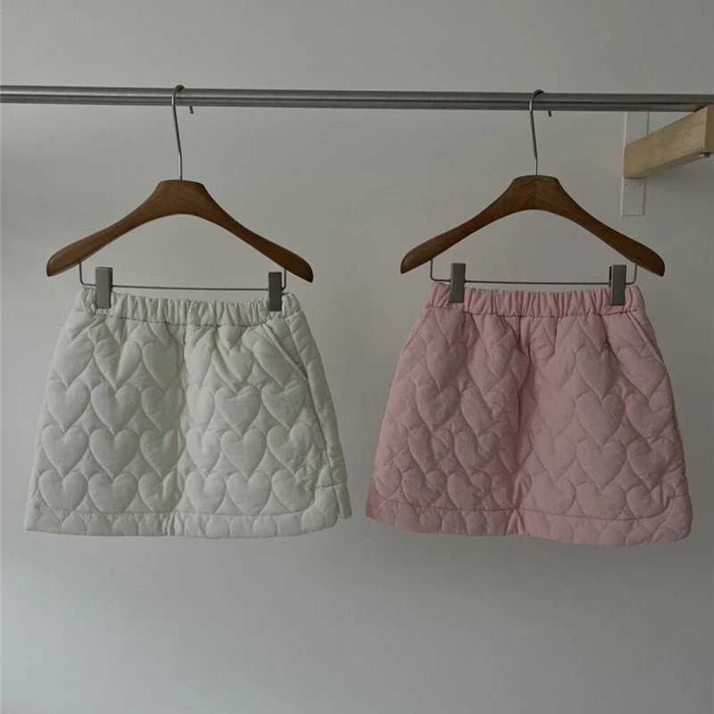 Autumn Winter New Design Love Cotton Skirt Women Thick Mini Skirt Versatile High Waist A-line Short Skirt Fashion