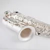 Neue Ankunft Alto Eb Tune Saxophon Messing Versilbert Sax E Flache Musikinstrument Mit Nylon Fall Mundstück 3