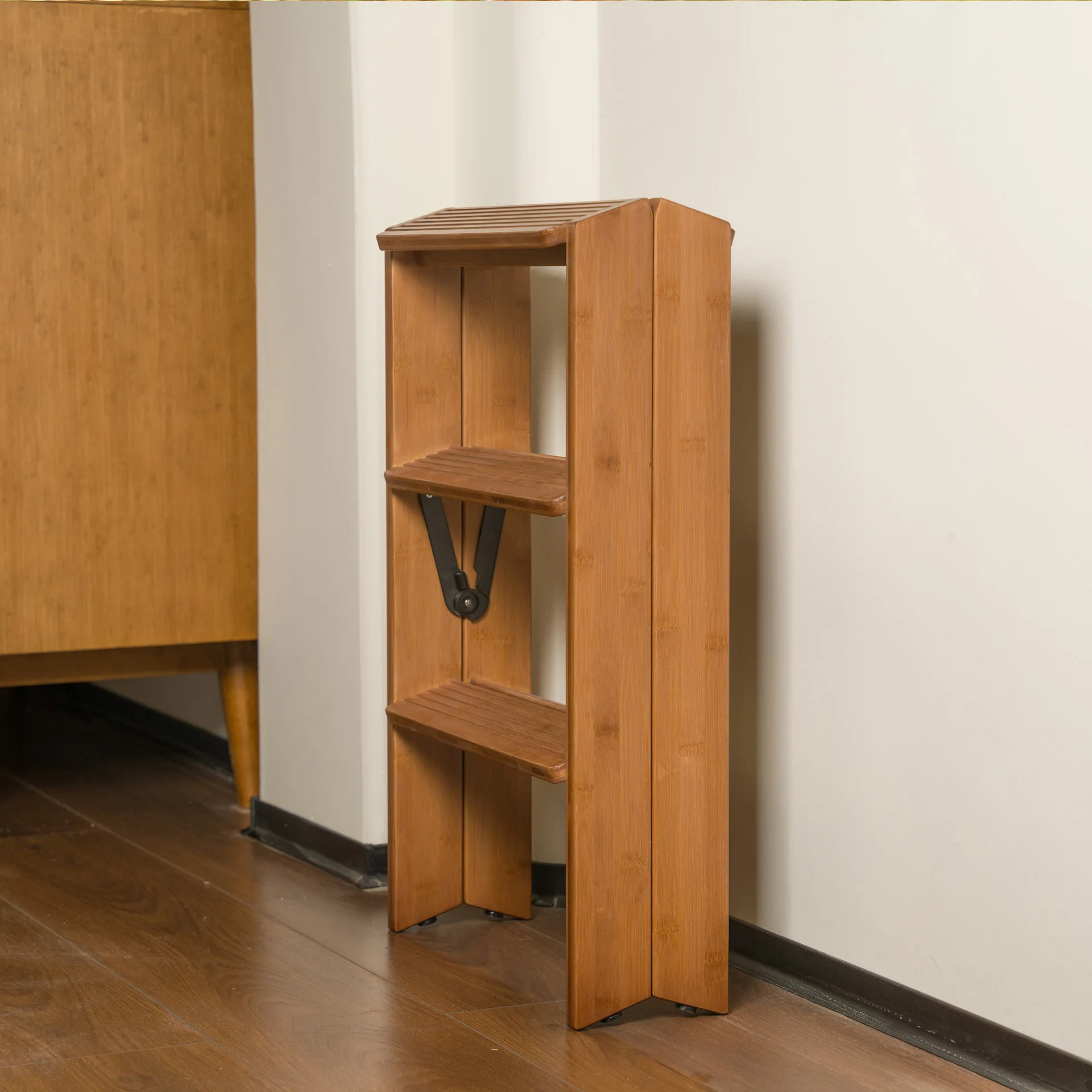 مقعد سلم متعدد الوظائف قابل للطي، مقعد تسلق منزلي، مقعد طرفي، سلم صغير محمول للمطبخ عالي