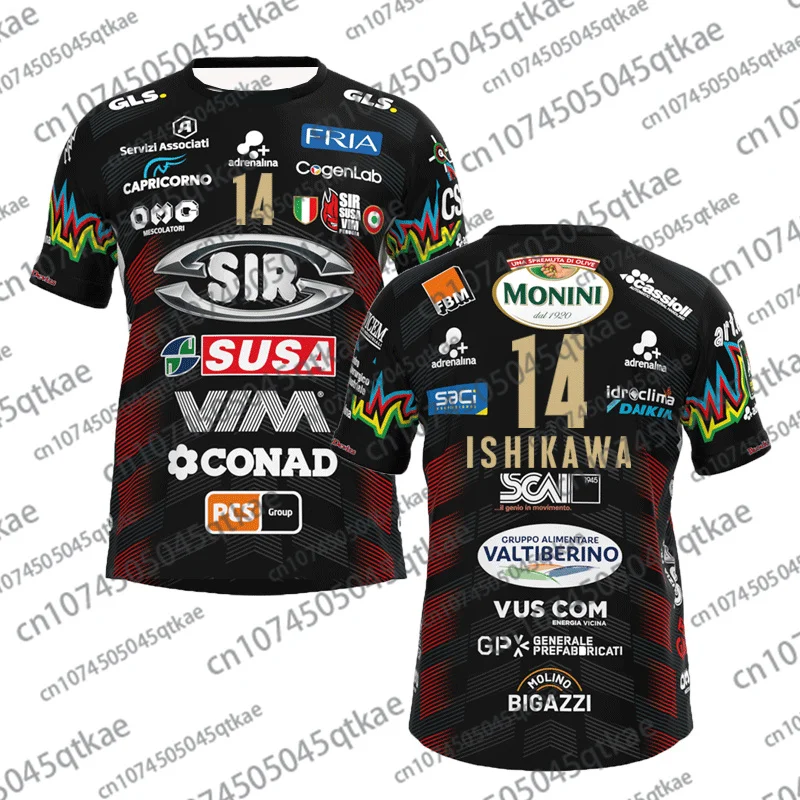 2026 Men Women No.14 Volleyball Jersey Sir Safety Perugia Tshirt Match Clothes Ishikawa Home Champions Sportswear Men's Tshirt