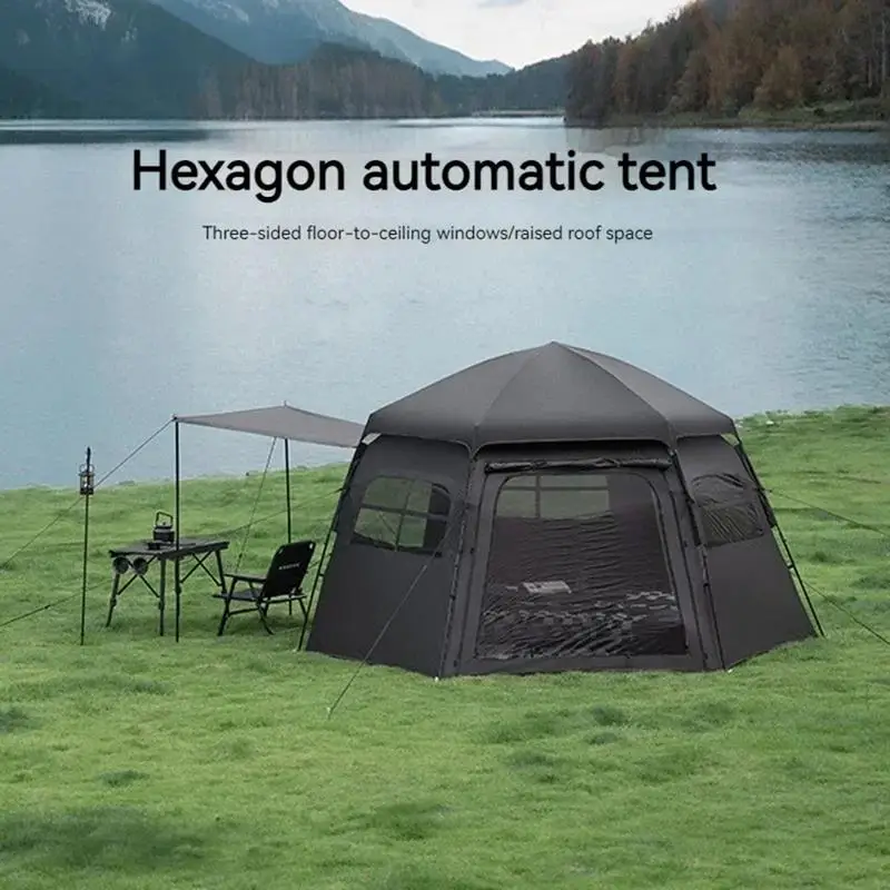 Portable Park Camping Tent Hexagonal Design Camping Tent Outdoor Tent With Easy Setup Tents & Shelters For Family Adventures