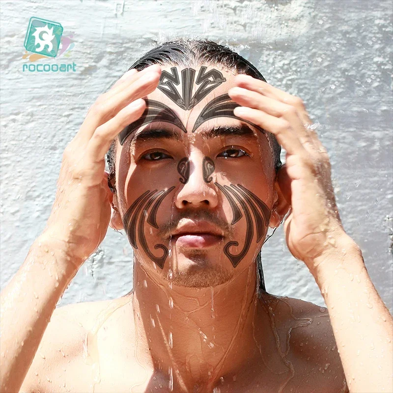 Popular Maori Face Temporary Tattoo Chinese Culture Beijing Opera Cosmetic Tool Water Transfer Fake Disposable Tattoo Stickers