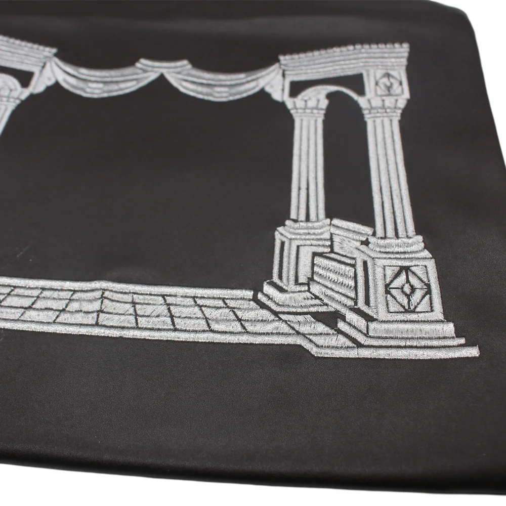 Judaica Tallit Bag Tefillin For Jewish Prayer Shawl House Design Zippered Embroidered Leather Cover