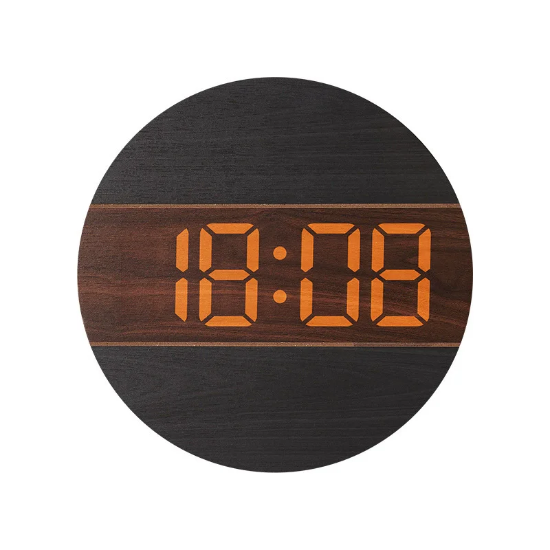 Digital Wall Clock Simple Living Room Clock 12/24H Personality Creative Decoration Clock Wall Cream Style Home Wall Watch
