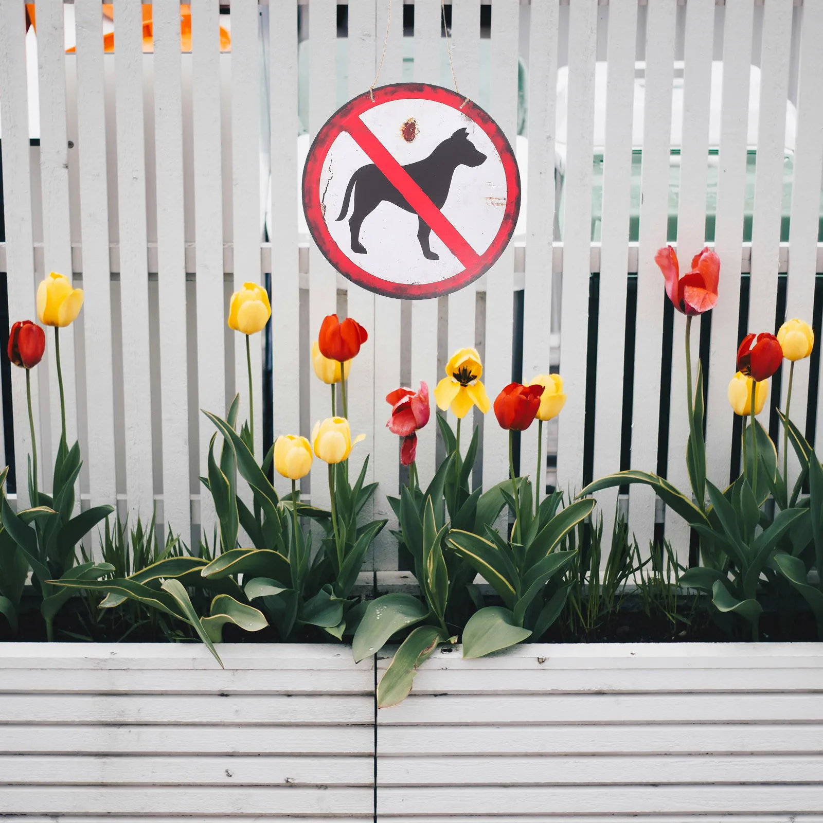 

No Dogs Allowed Vintage Sign Rustic Style Outdoor Lawn Garden Yard Decorative Dog Warning Yard Stake for Dogs Dog Sign