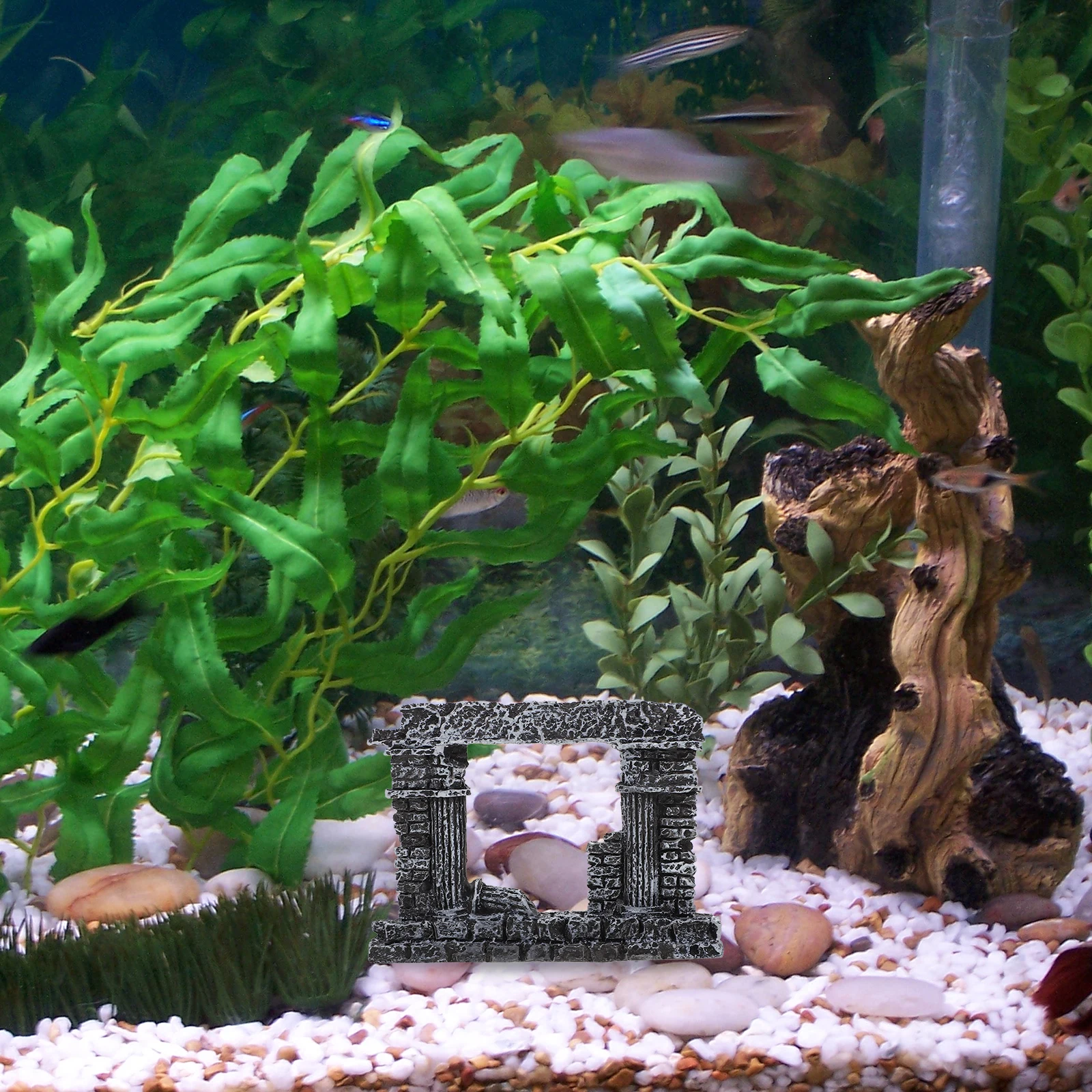 

2Pcs Resin Aquarium Roman Pillar Fish Tank Adornment Lifelike Decorative Ornament Aquarium Decoration Fish Tank Landscape Decor