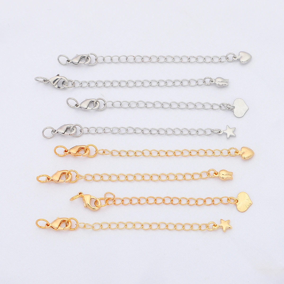 75mm Tone Extended Extension Tail Chain Lobster Clasps Connector For DIY Bracelet Necklace Jewelry Making Findings 1/5pcs