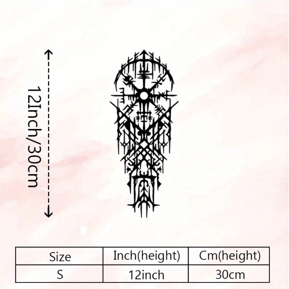 CIFBUY Metal Wall Art Viking Rune Compass Iron Hanging Plaque Rustproof Sculpture for Nordic Home Decor Ornament Accent