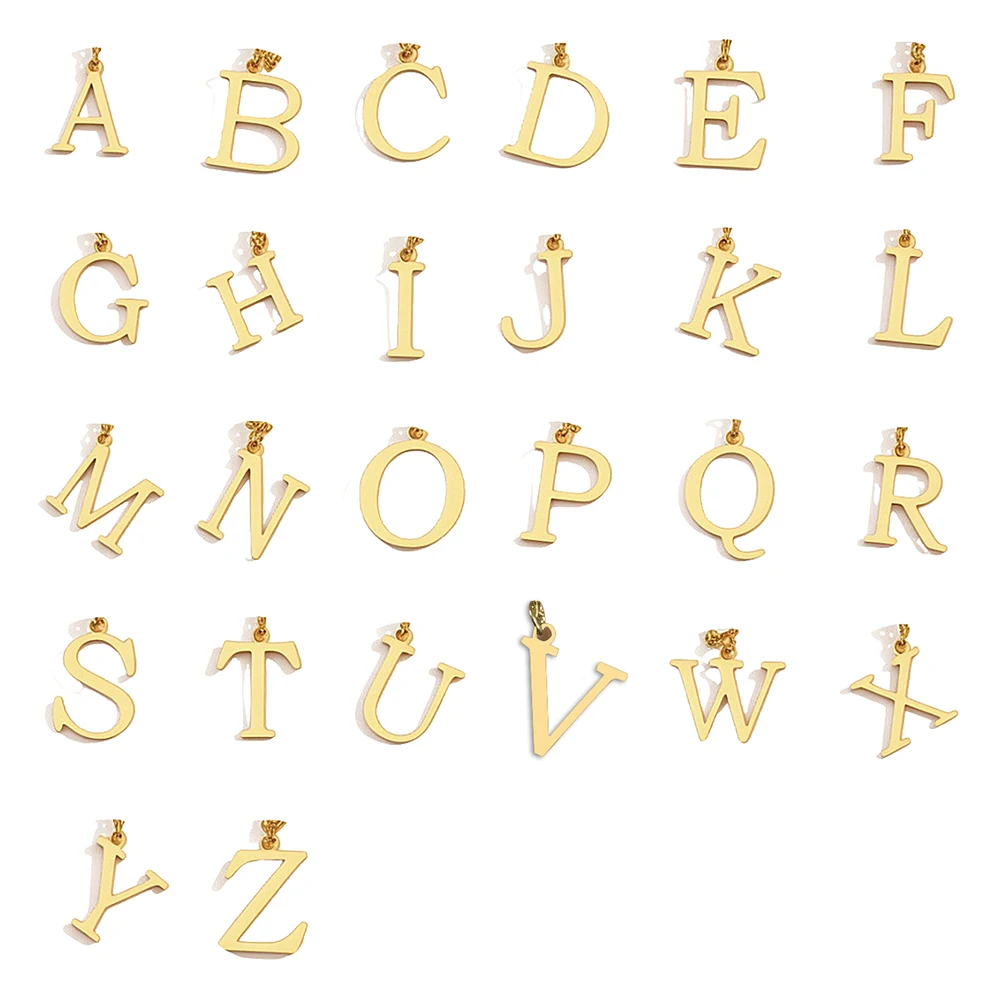 DGIDDK الفولاذ المقاوم للصدأ 26 رسائل قلادة قلادة مزدوجة مكدسة ارتداء أوروبا والولايات المتحدة الاسلوب المناسب مجوهرات نسائية #5