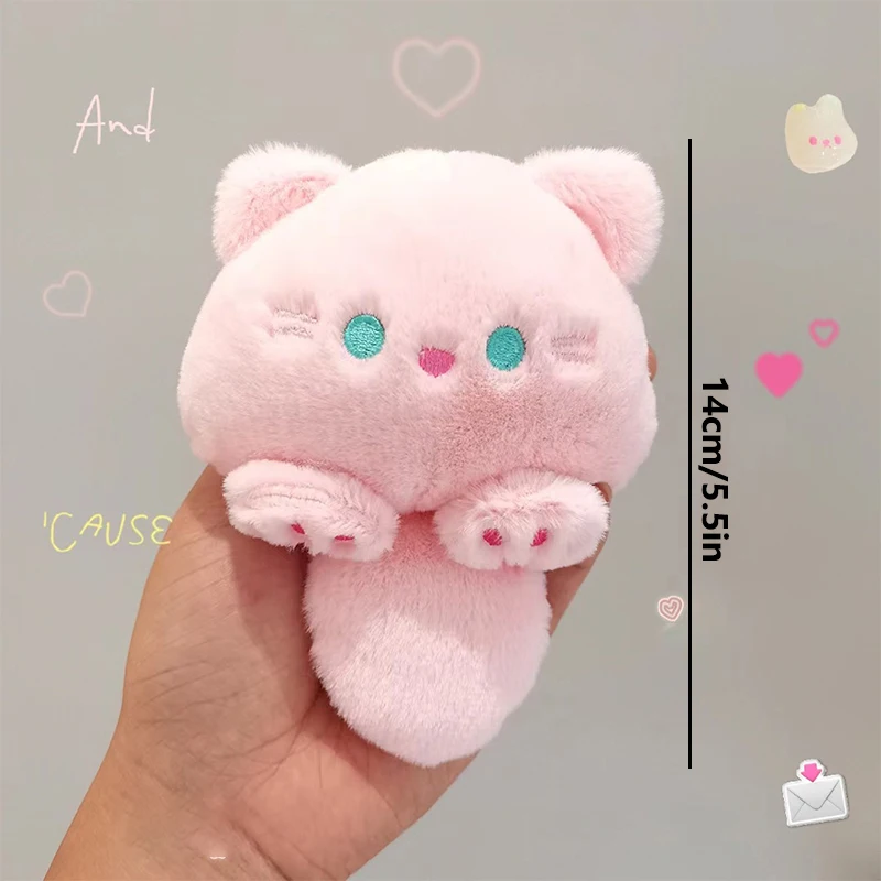LLavero de gato chirriante hecho a mano, muñeco de peluche, bolso escolar, llavero colgante, accesorio de moda para regalo de mujer