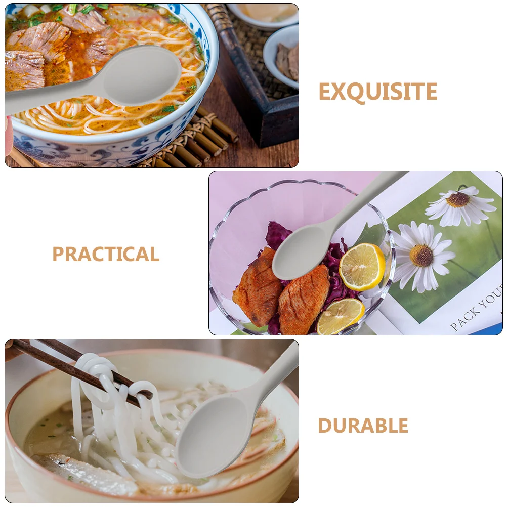

4pcs Silicone Spoons Multipurpose Heat Resistant Kitchen Utensils Cooking Mixing Spoon Ergonomic Handle Soup for Family
