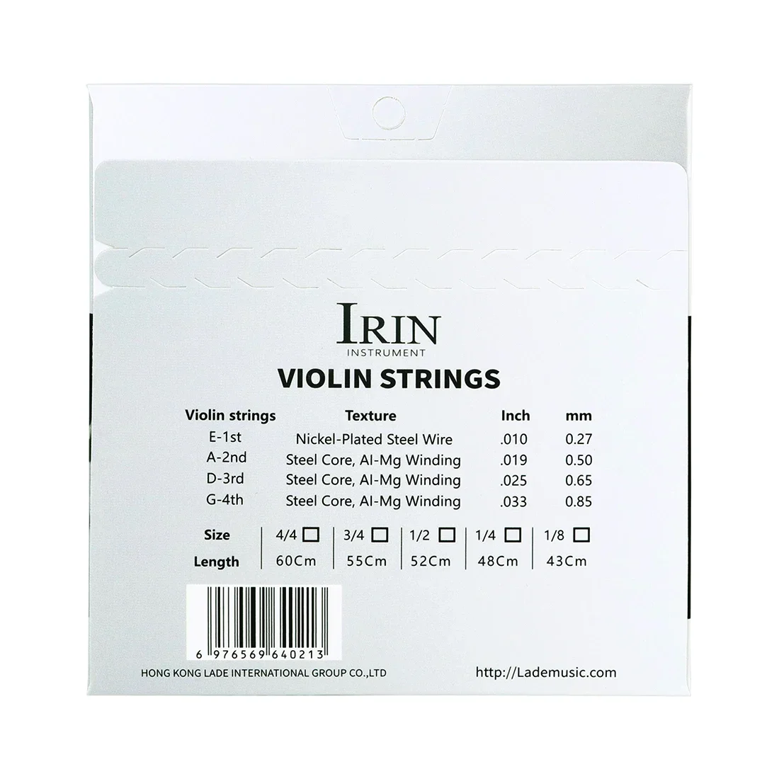 IRIN Violin Strings V92 Aluminium-magnesium Alloy 4-string Violin Strings Stainless Steel Filigree Strings Violin Accessory