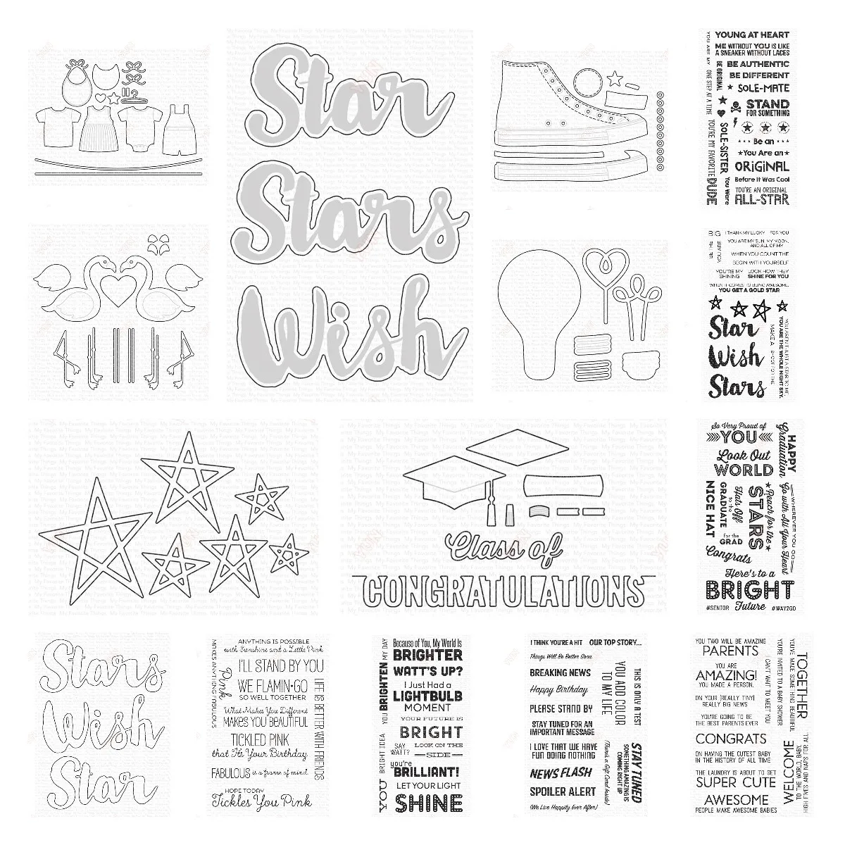 

Tickled Pink Happy Graduation Count the Stars New Stamps Metal Cutting Dies Sets for DIY Craft Making Greeting Card Scrapbooking