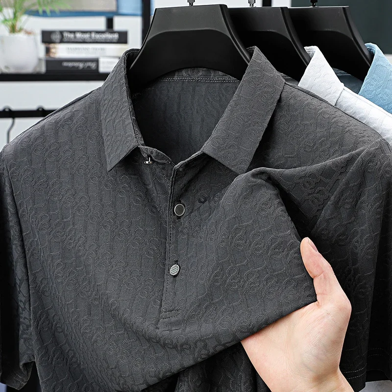 BROWON Brand 2025 Summer Outfit Man Polo Shirt Short Sleeve Breathable Plain Turn Down Collar Work Graphic Shirt Polo Men