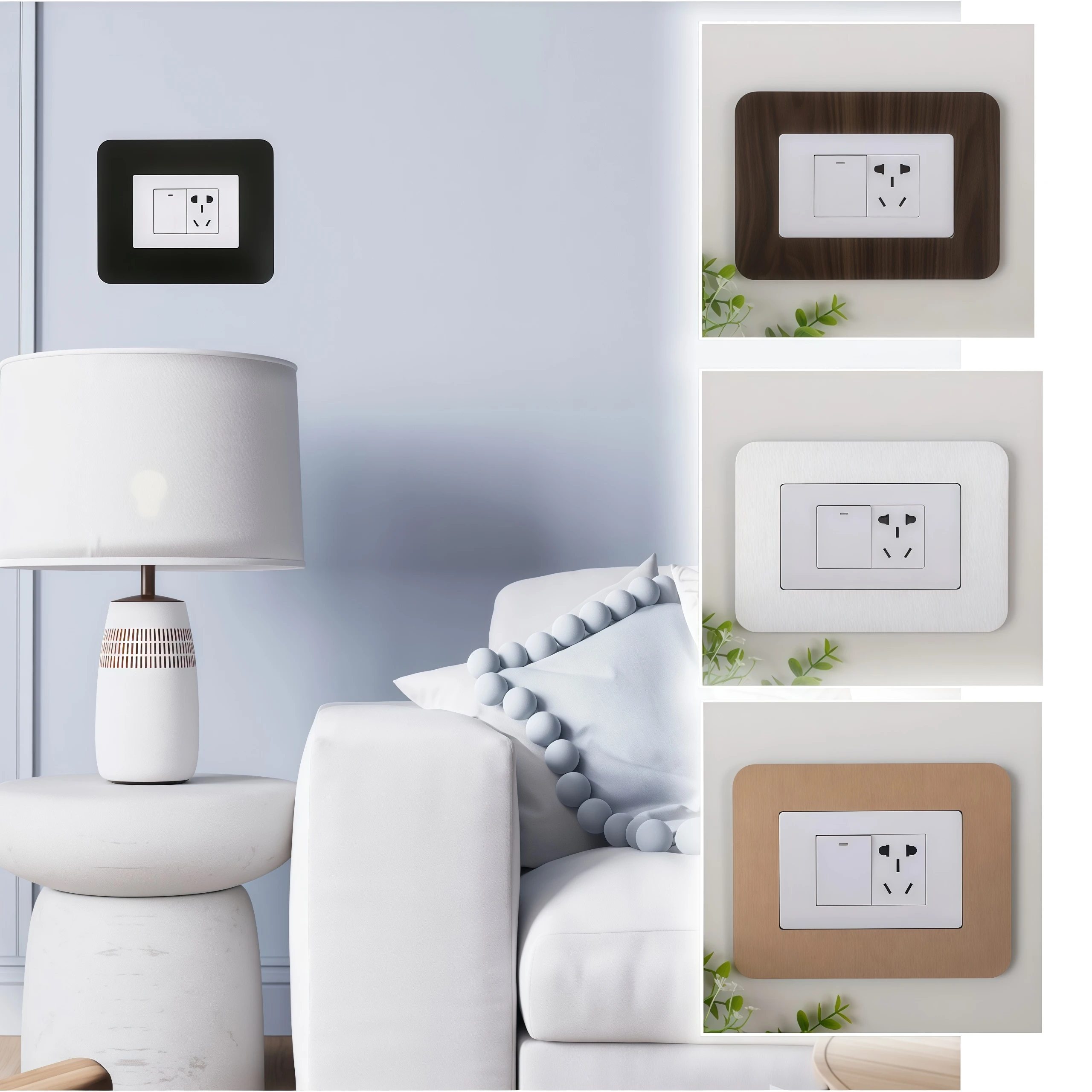 1pc 7.5cmX12cm Anti-Dirty Type Dustproof Switch Protective Cover Outlet Wall Aluminum Sticker Home Light Switch Decoration