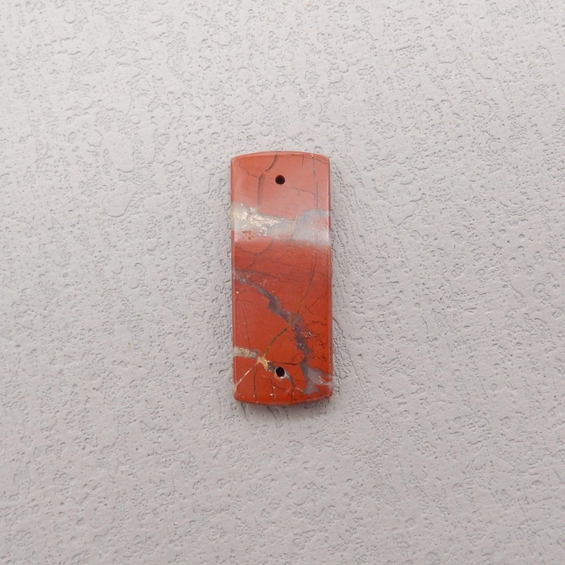

Red River Jasper Double Hole Pendant Bead Natural Stone Fashion Jewelry Necklace Accessory for Men And Women 34x13x4mm 4g
