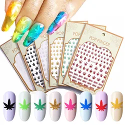 Women Girls Salon Nail Tips Acrylic Mixed Self Adhesive Weed Leaf Designs Manicure Decoration Nail Stickers