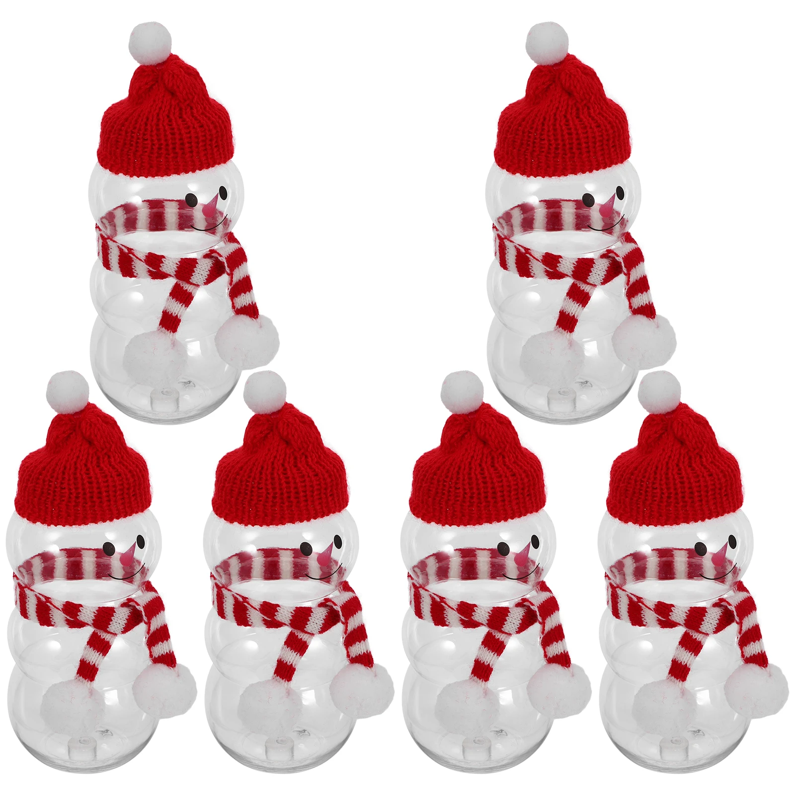 

6 Sets Theme Snowman Bottle Beverage Holiday Packaging Seal Pet Juice Bottles Reusable