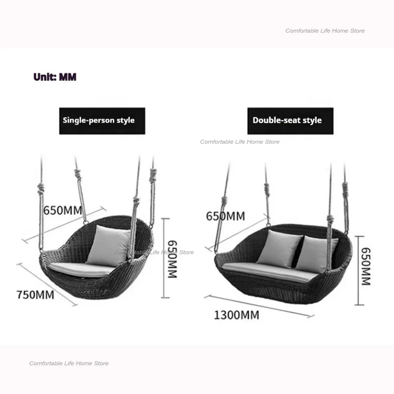 Simple Design Garden Patio Swings Hammocks Sex Hanging Rocking Chair Patio Swings Comfortable Outdoor Furniture Columpiar LLPS