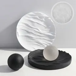Large Size Water Ripple Tray Epoxy Resin Mold Home Decoration Storage Tray Concrete Molds Moon Storage Dish Gypsum Clay Mold